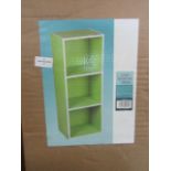 3 Tier Book Caese, Green, 30x79.5x23.5, Unchecked & Boxed.