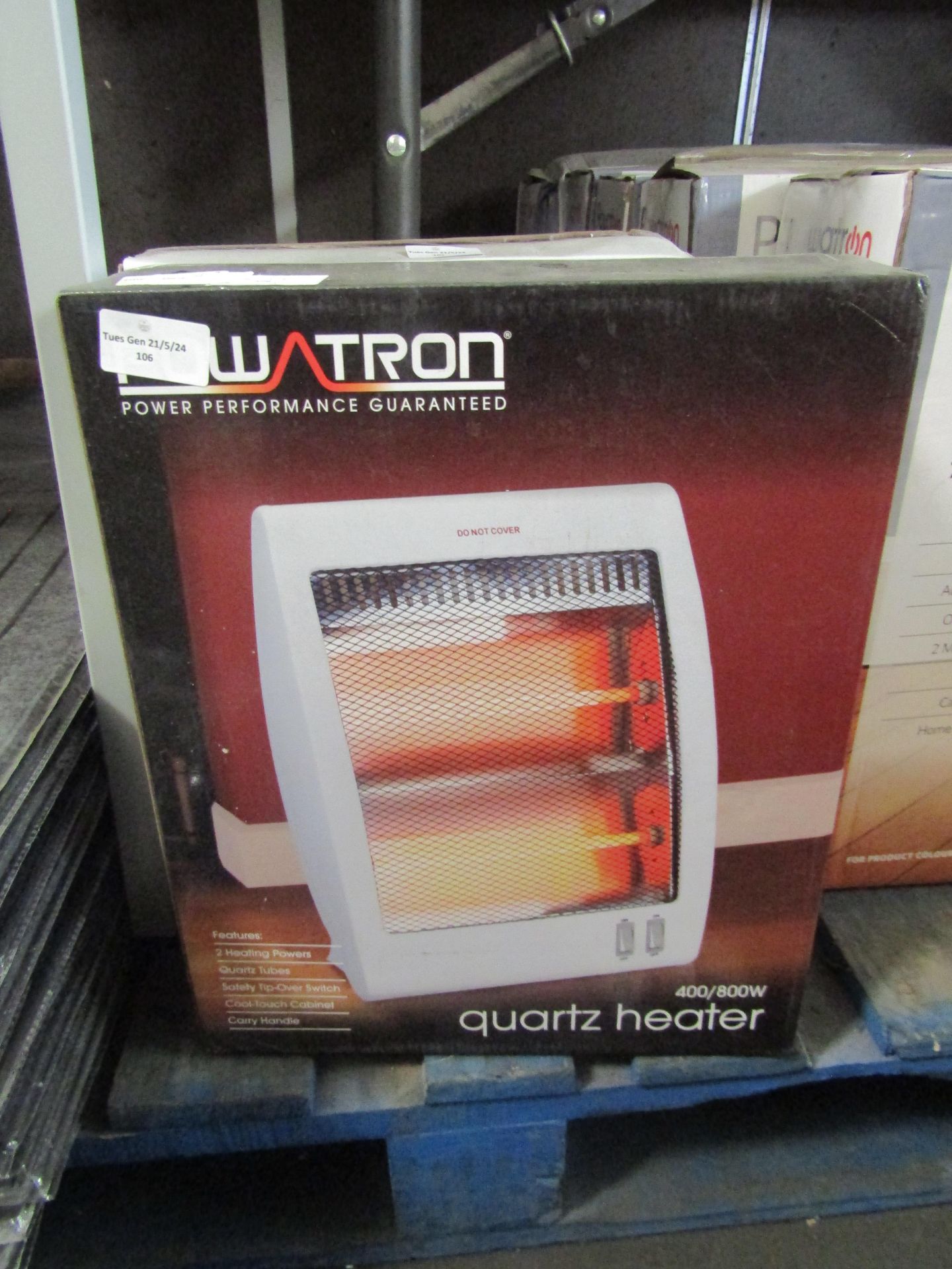 Powatron - Electric Halogen Quartz Heater 800w - Untested & Boxed.