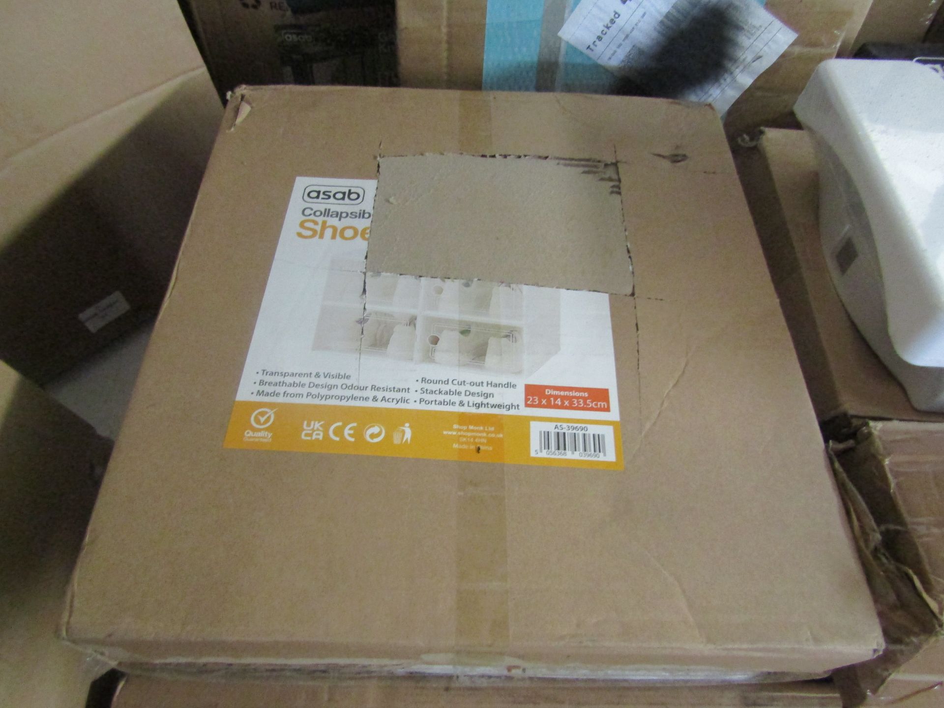 2x Asab Collapsible Shoe Boxes, Unchecked & Boxed.