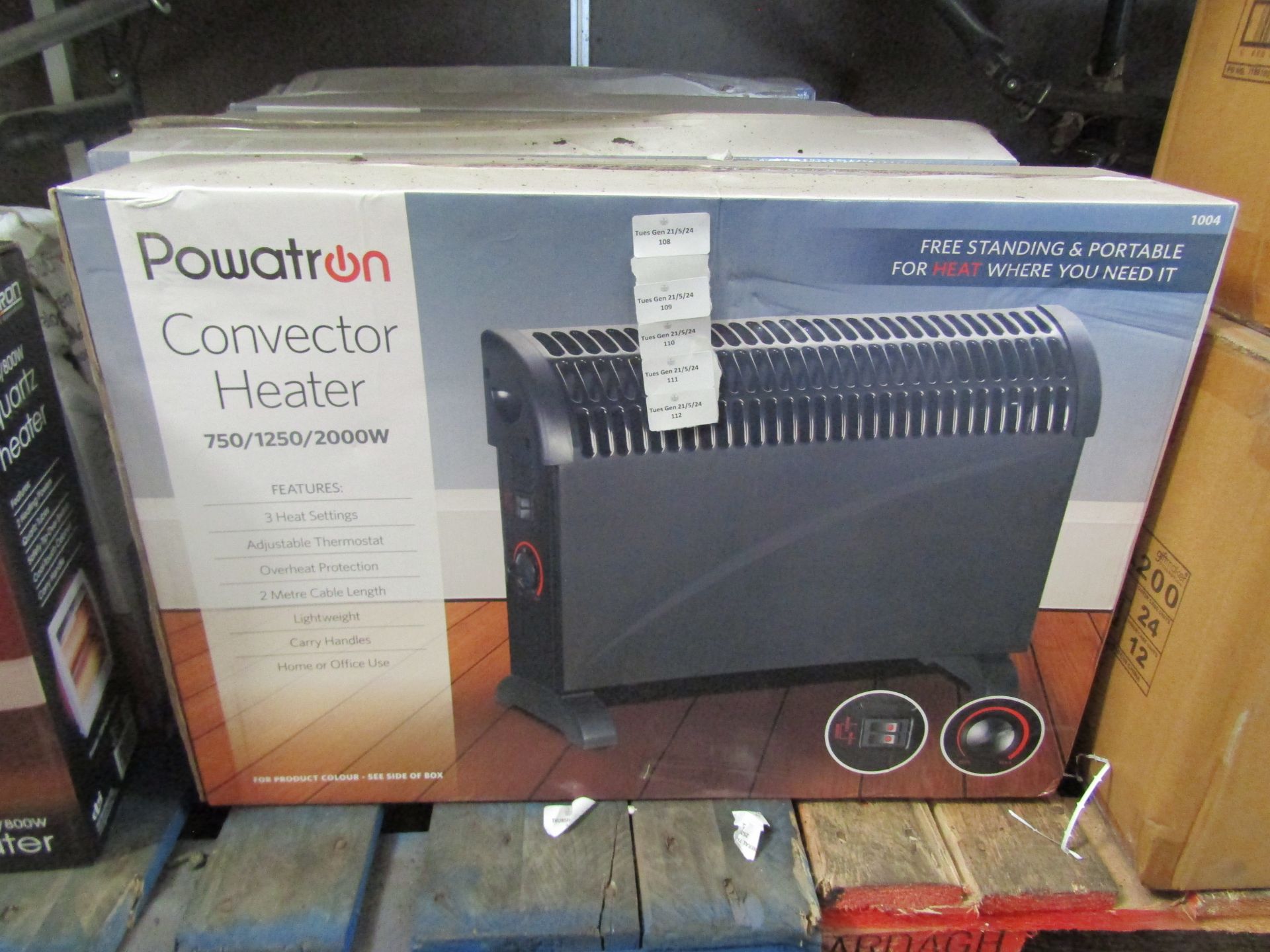 Powatron - Electric Convector Heater 2000w - Untested & Boxed.