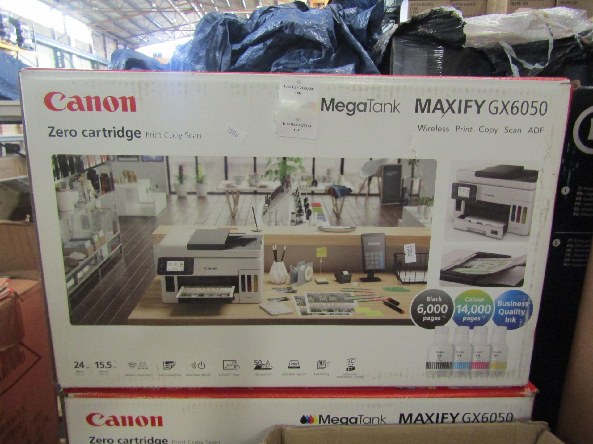 Canon Zero Cartridge Print,Copy, Scan Machine, Megatank Maxify, Model GX6050, Unchecked & Boxed,