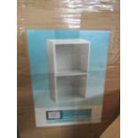 Asab - White Wooden 2-Tier Bookcase W30xD24xH54cm - Unchecked & Boxed.