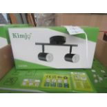 Kimjo - Black Adjustable Angle 2-Way Spotlight Ceiling Light - Boxed.