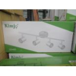 Kimjo - White Adjustable Angle 4-Way Spotlight Ceiling Light - Boxed.