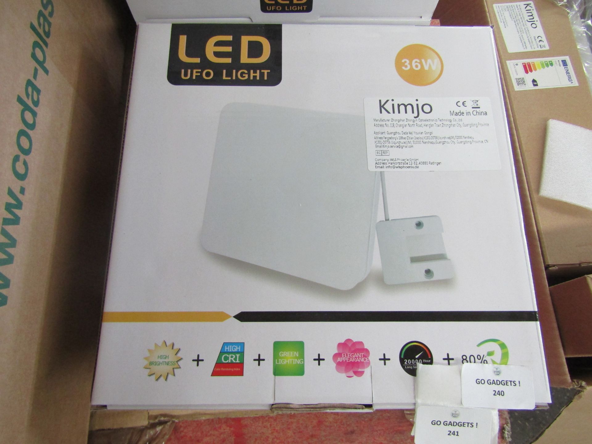 Kimjo - LED 36w LED UFO Light Square - Boxed.