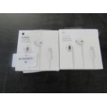 2X Apple - Earpods With Lightning Connector - Untested & Boxed.