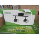 Kimjo - Black Adjustable Angle 2-Way Spotlight Ceiling Light - Boxed.