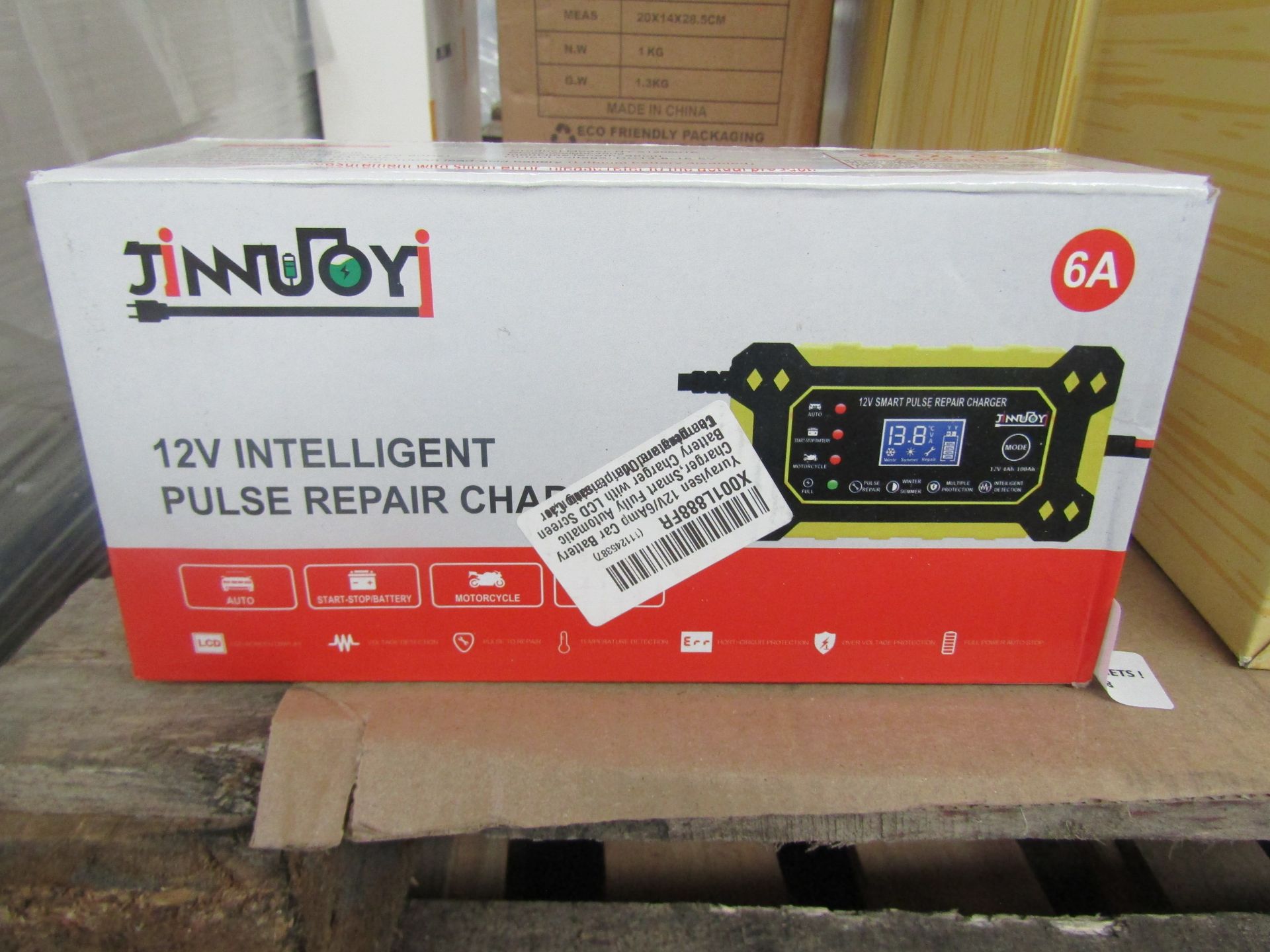 Jinnuoy 12v Intelligent Pulse Repair Charger, Unchecked & Boxed.