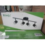 Kimjo - Black Adjustable Angle 4-Way Spotlight Ceiling Light - Boxed.