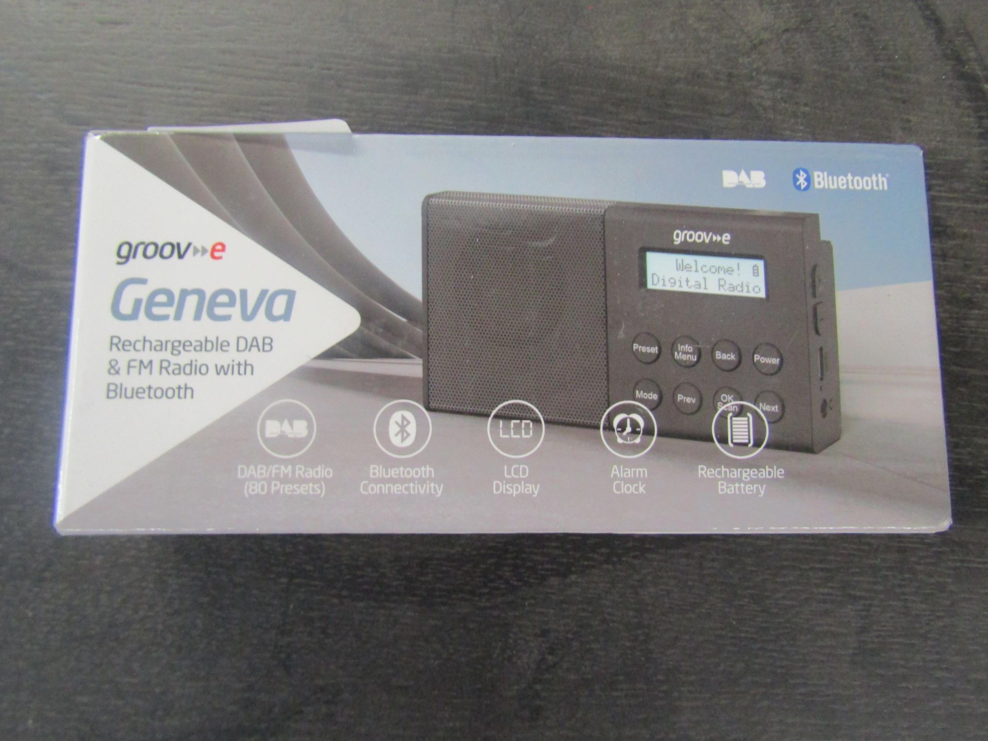 Groove Geneva Rechargeable DAB & FM Radio With Bluetooth - Unchecked & Boxed.