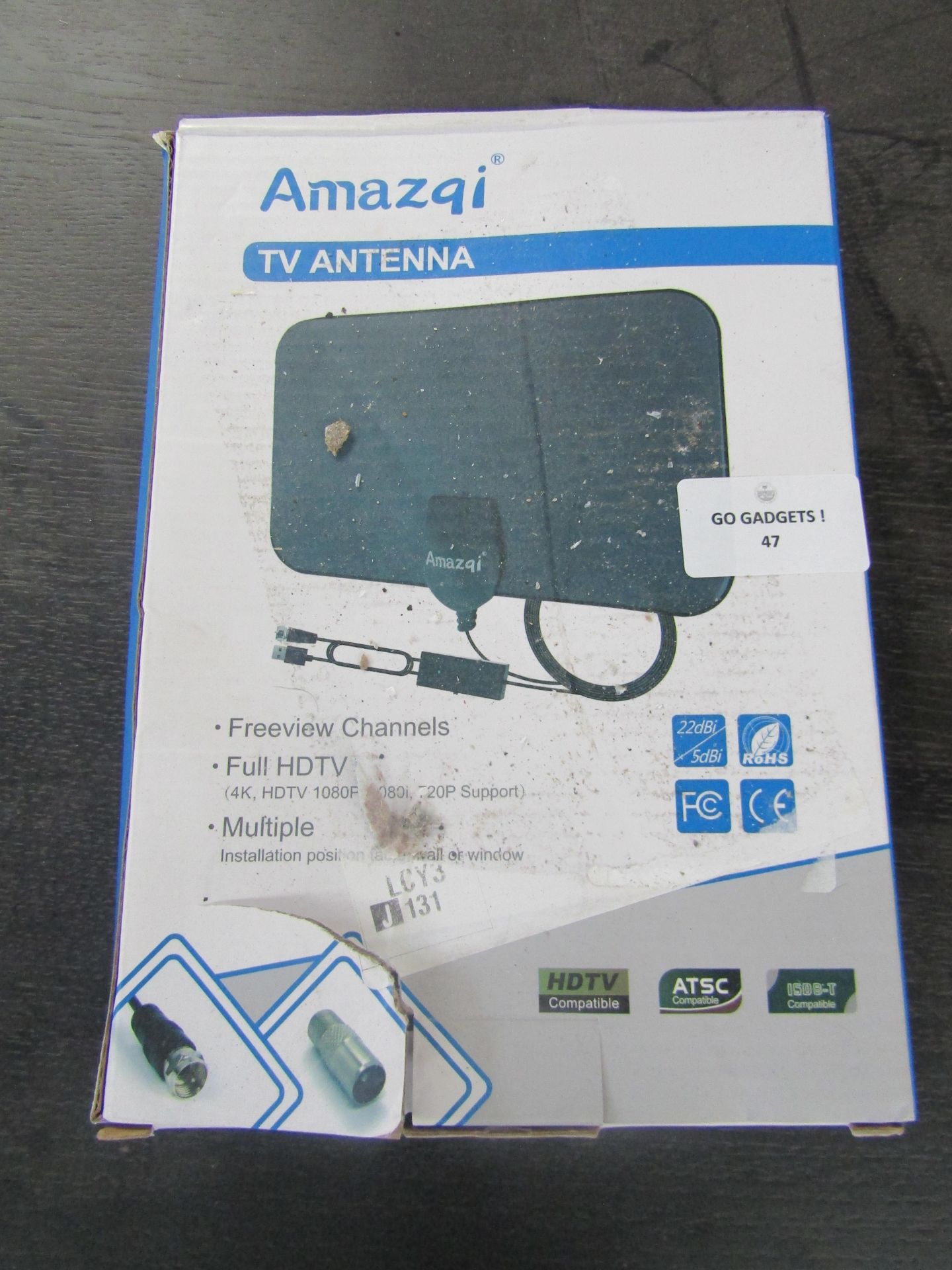 Amazqi HDTV 1080P TV Antenna, Freeview Channels - Unchecked & Boxed.