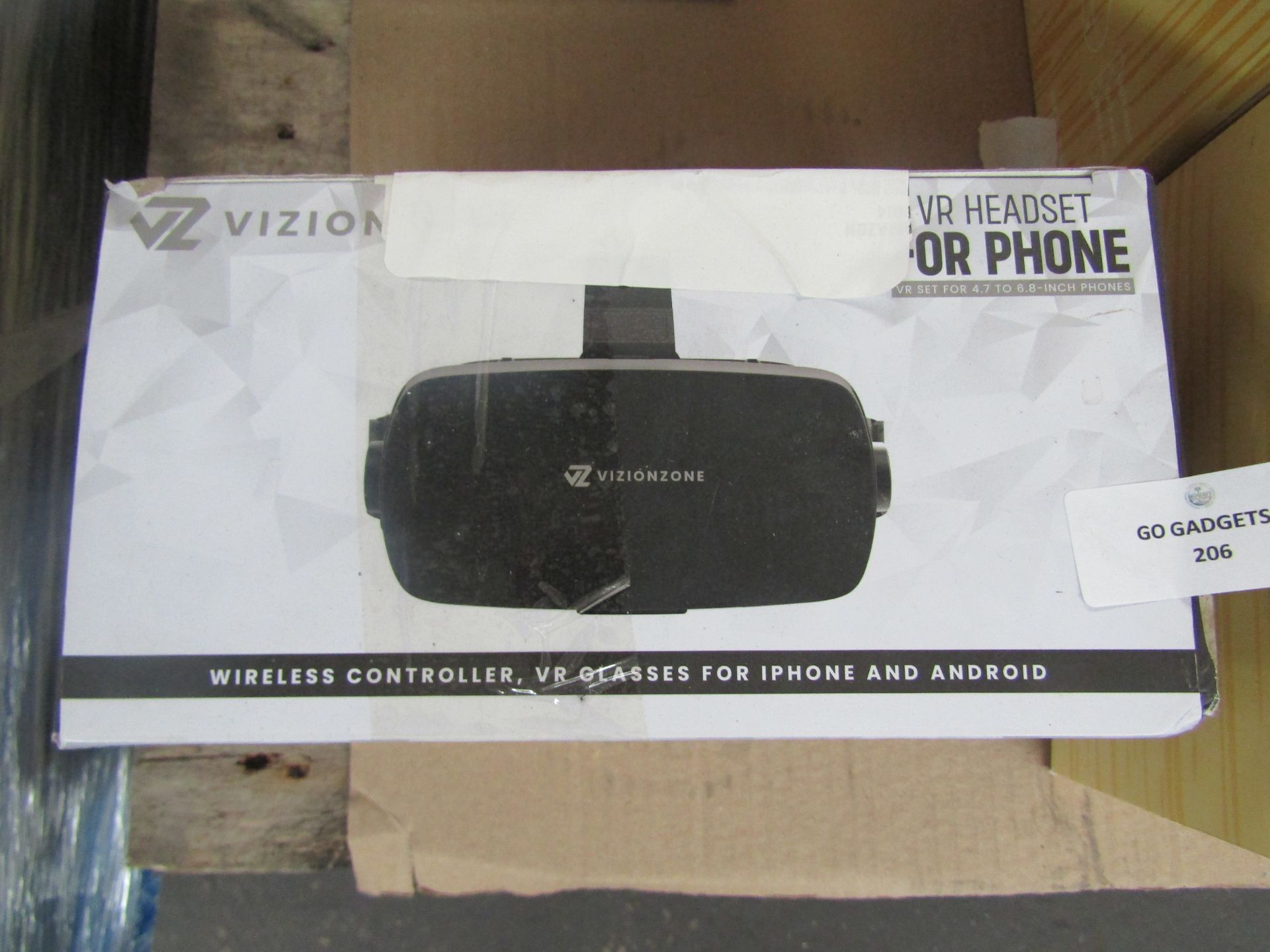 VizinzoneVR Headset For Phone, Unchecked & Boxed.