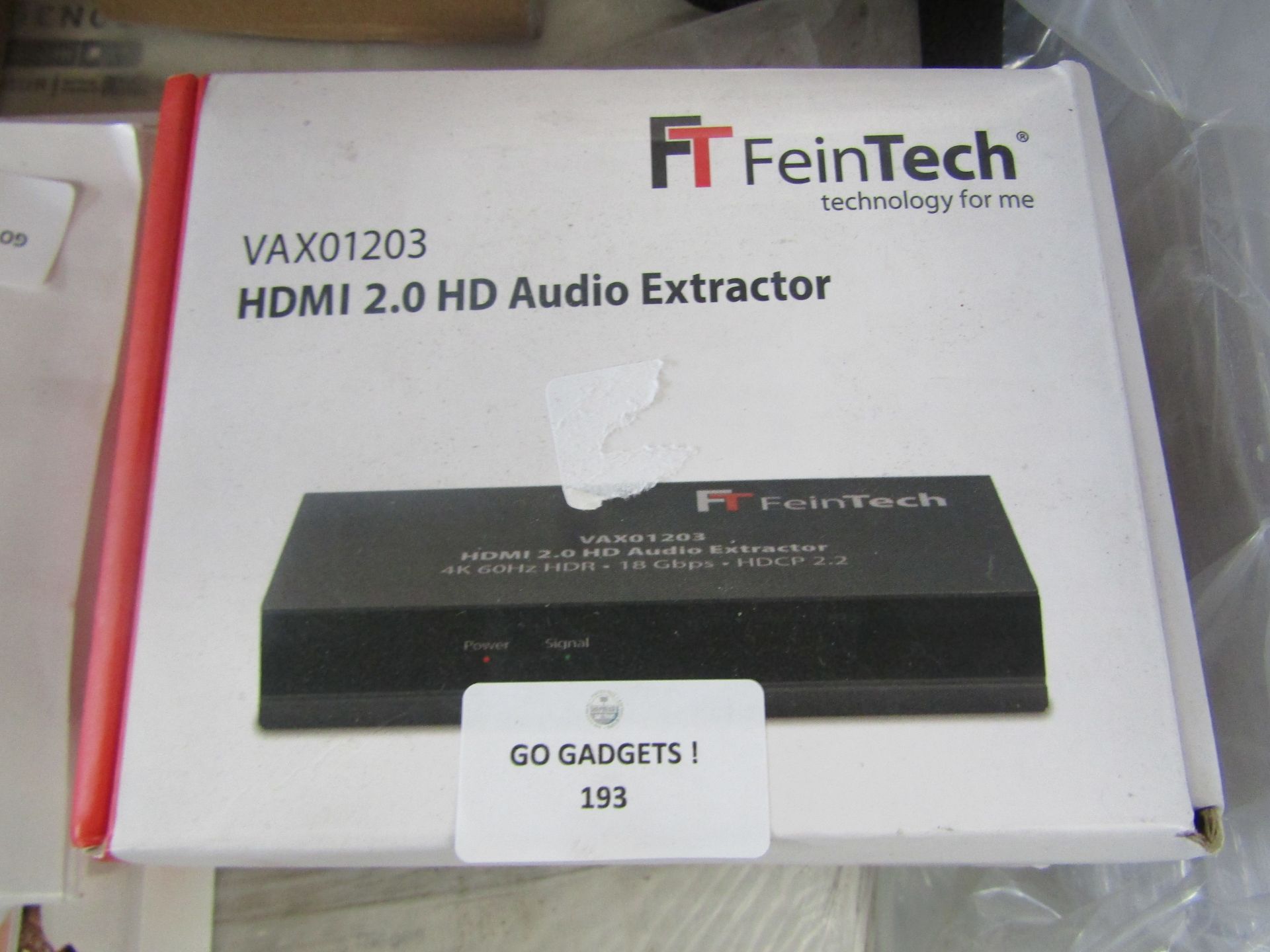 FT Fein Tech HDMI 2.0 HD Audio Extractor, Unchecked & Boxed.