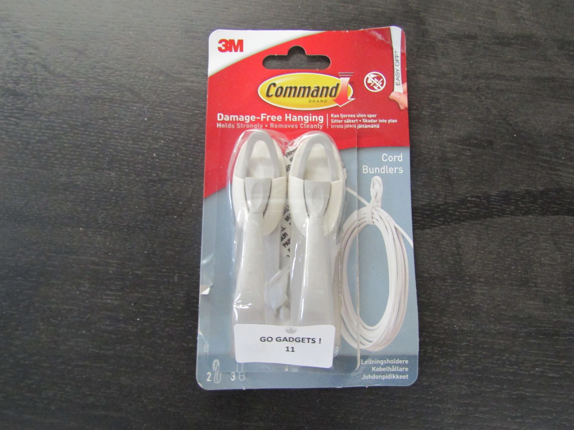 Command Pack Of 2 Damage-Free Hanging Cord Bundlers - Unused & Packaging Slightly Damaged.