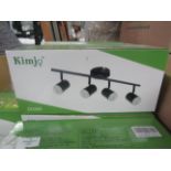 Kimjo - Black Adjustable Angle 4-Way Spotlight Ceiling Light - Boxed.