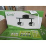 Kimjo - Black Adjustable Angle 2-Way Spotlight Ceiling Light - Boxed.