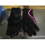 5x Sports gloves with smart phone fore finger, new Black & Pink, size XL