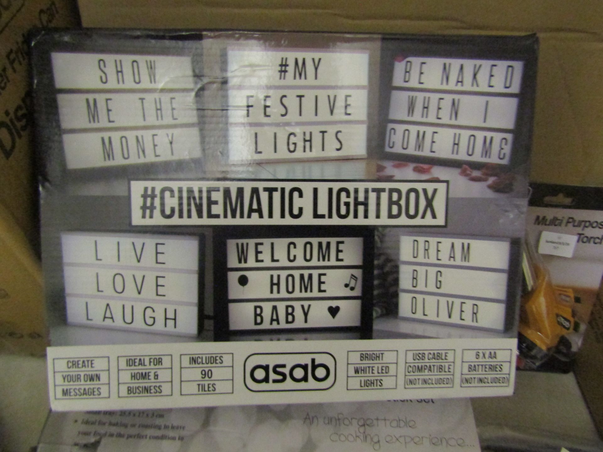 #Cinematic LED Lightbox Create A Bright Message For All Occasions - Unchecked & Boxed.