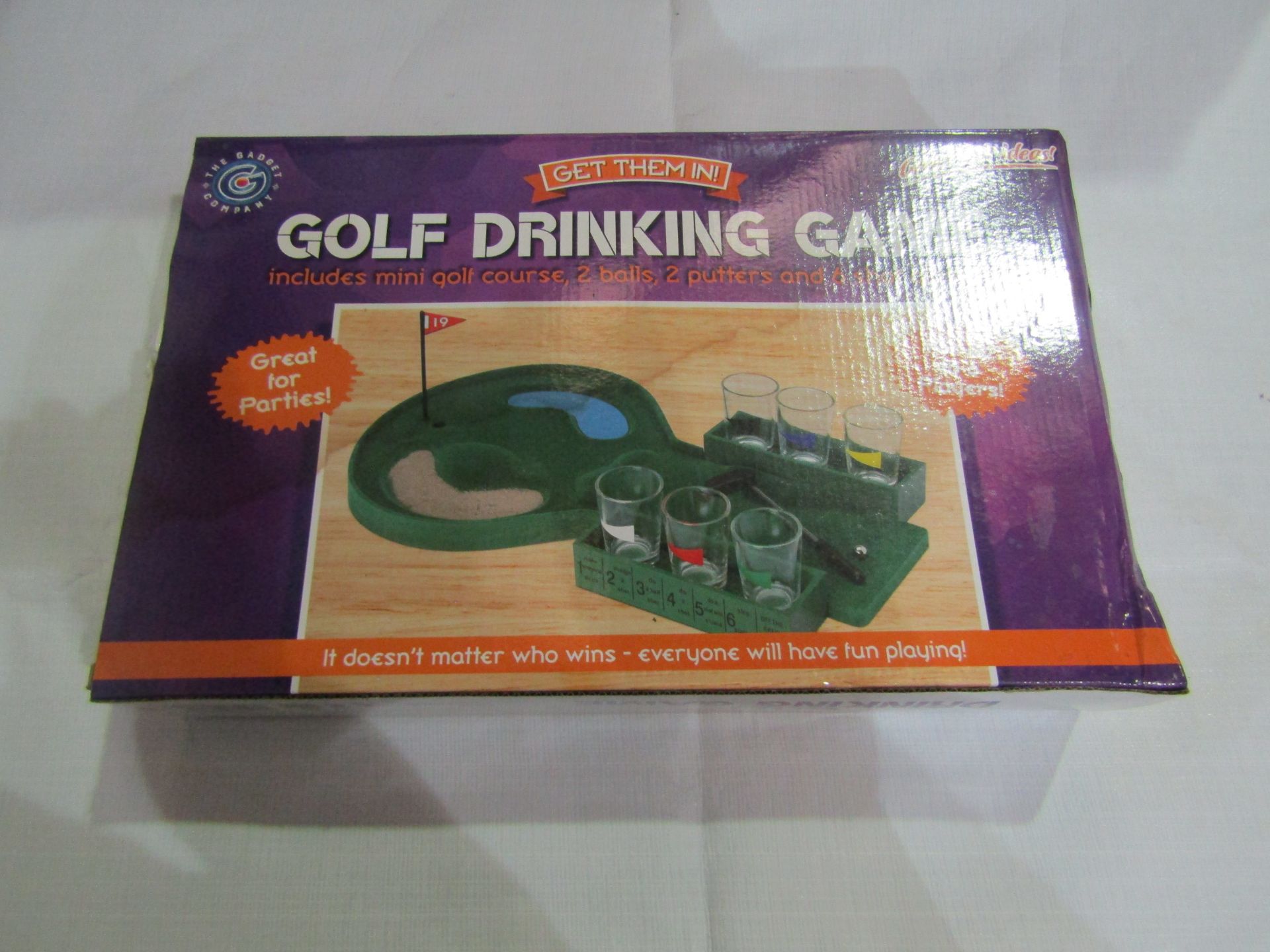 2x The Gadget Company " Get Them In " Golf Drinking Game For Up To 6 Players - Unchecked & Boxed.