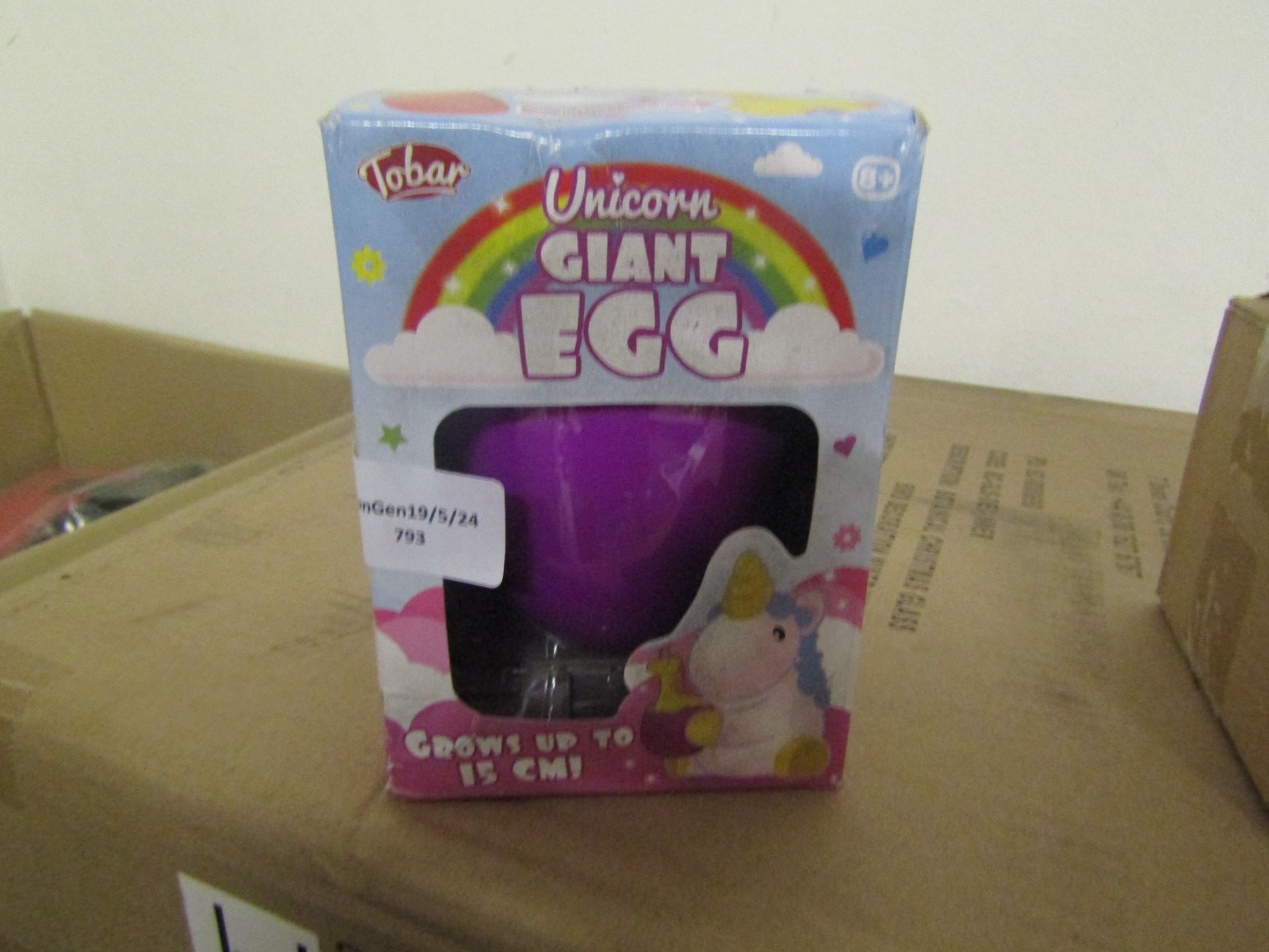 Tobar Unicorn Giant Egg, Grows Up To 15cm - Unchecked & Boxed.