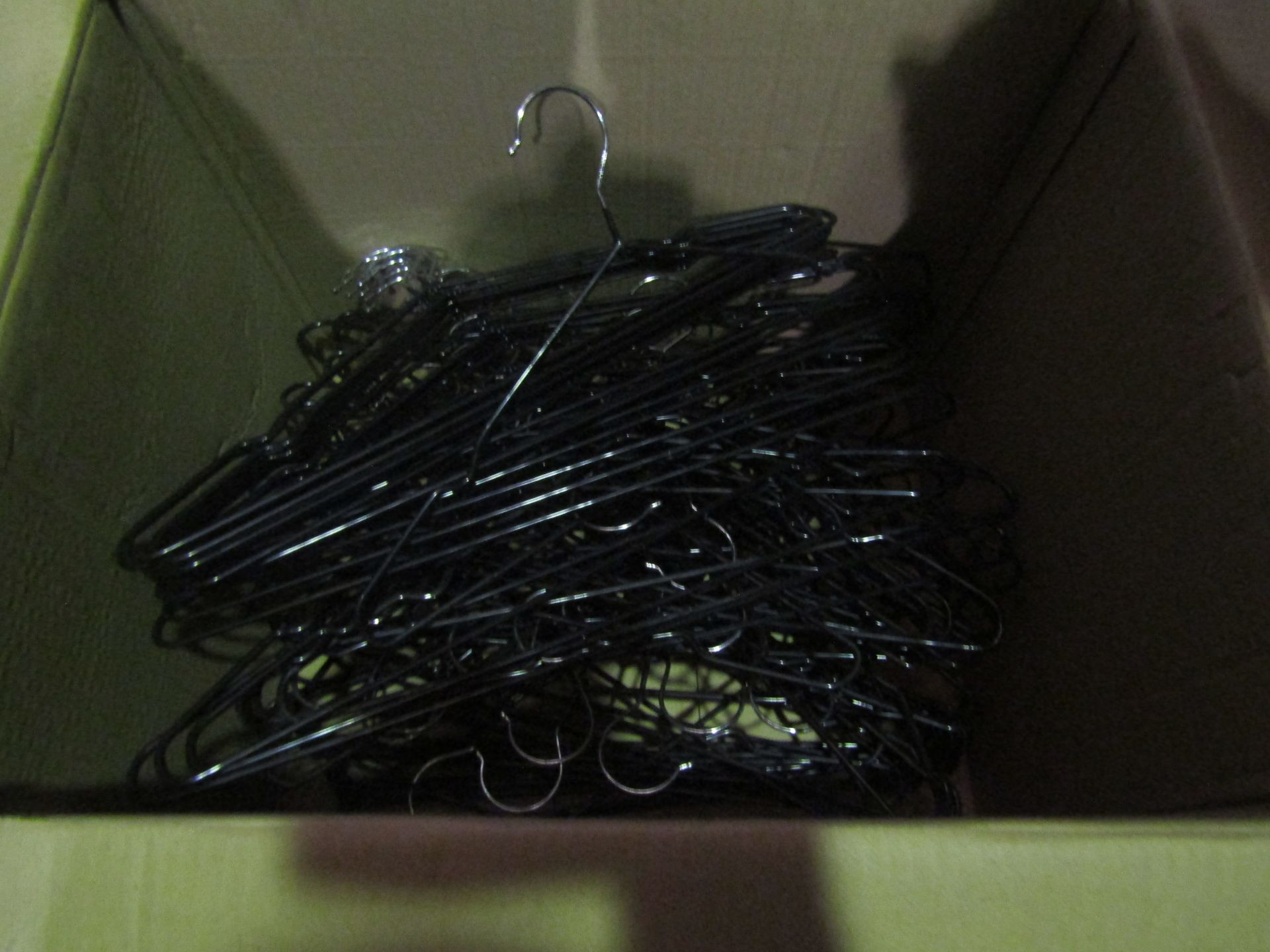 Box Of Approx 25-30 Asab Black Metal Clothes Hangers - All Unchecked & Boxed.