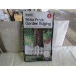 Asab 4 Piece White Fence Garden Edging, Panel Sizes: 60x33cm - Unchecked & Boxed.