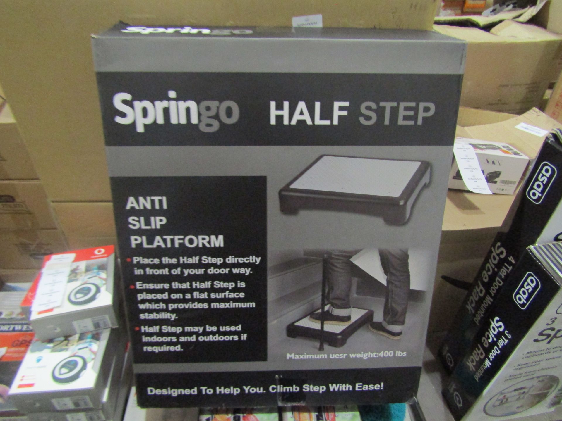3x Springo Half Step Anti-Slip Platform - Unchecked & Boxed.