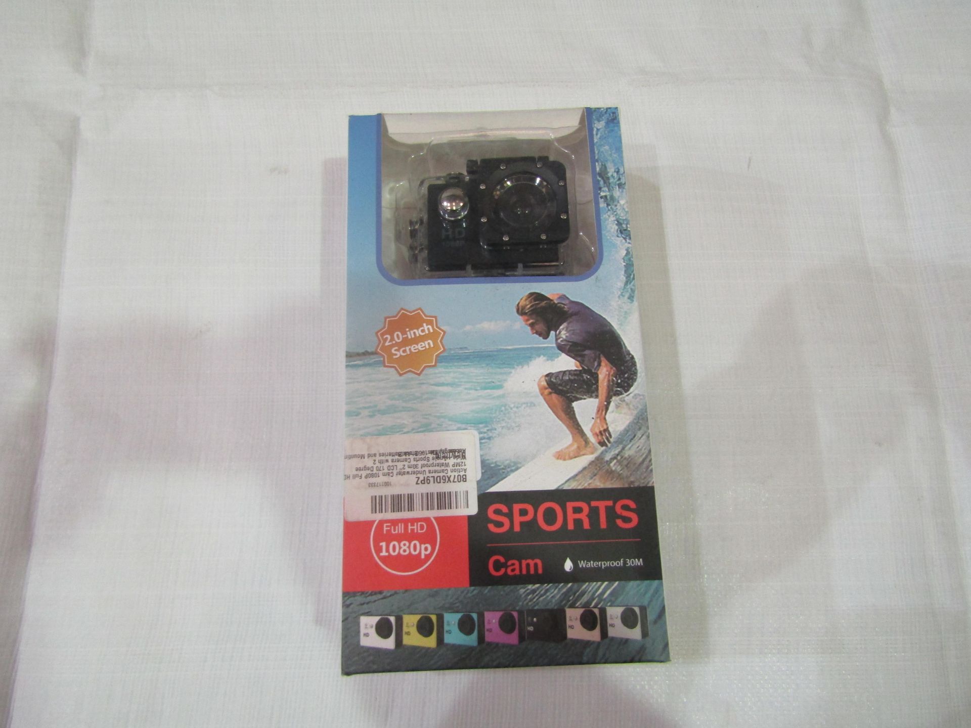 1080p Sports Camera, Waterproof To 30m, Full HD, 12mp LCD 170 Degree Wide Angle - Unchecked &