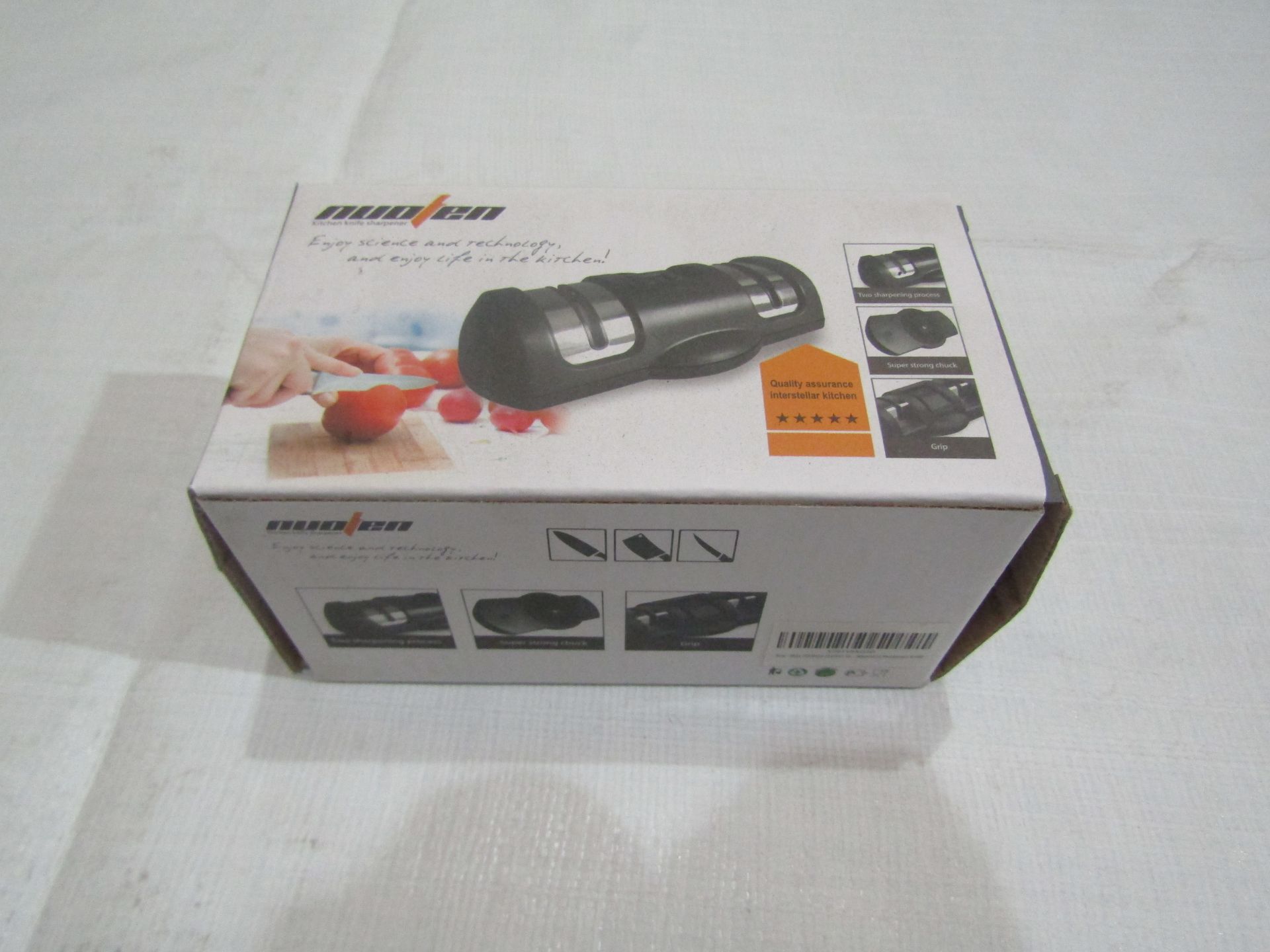 2x Nuolen Kitchen Knife Sharpener With 2 Part Sharpening Process - Good Condition & Boxed.