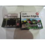 2x Items Being - 1x Asab 10pc Garden Edging, Stone Effect - 1x Asab 12pc Garden Edging - Both