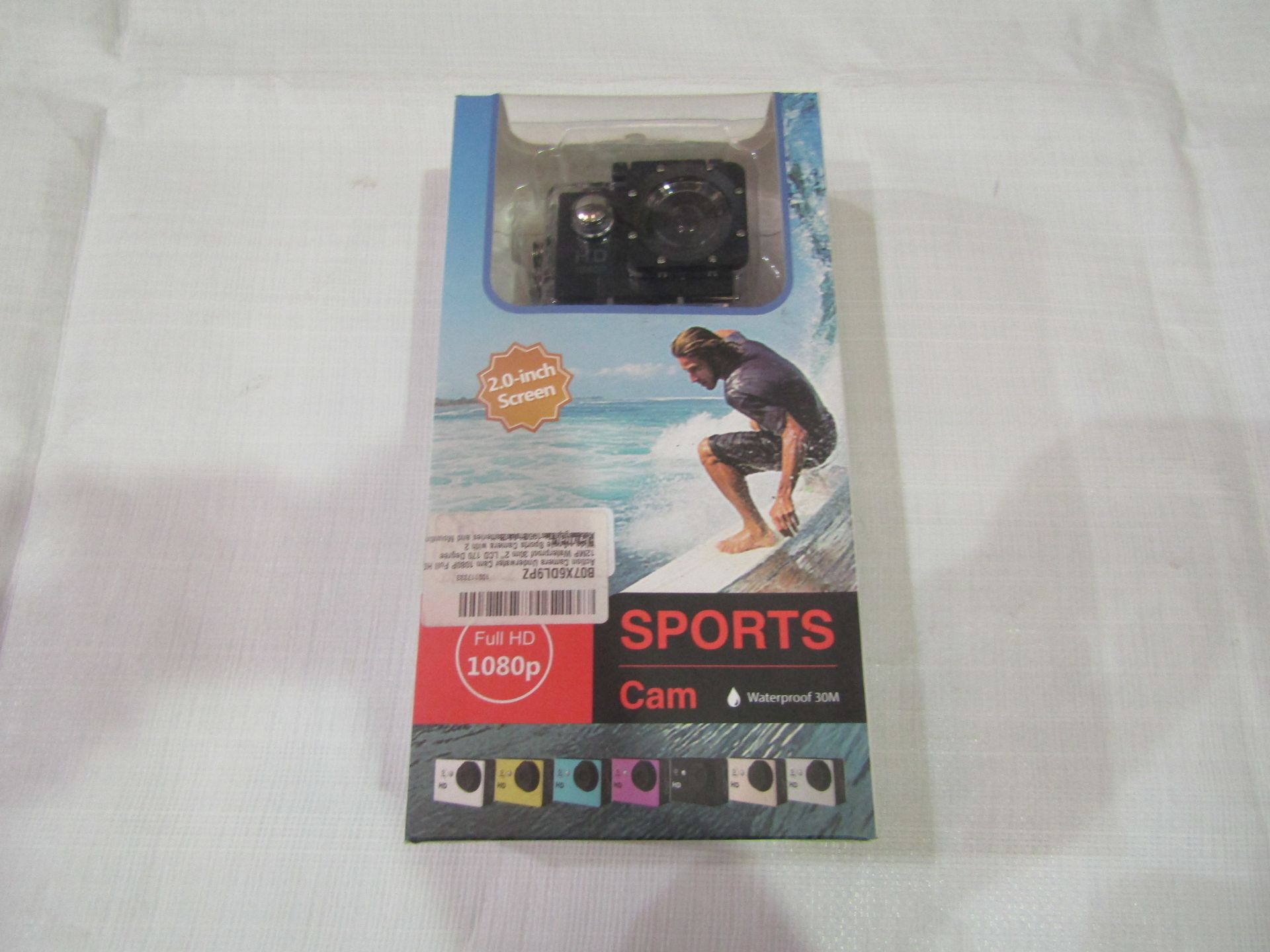 1080p Sports Camera, Waterproof To 30m, Full HD, 12mp LCD 170 Degree Wide Angle - Unchecked &