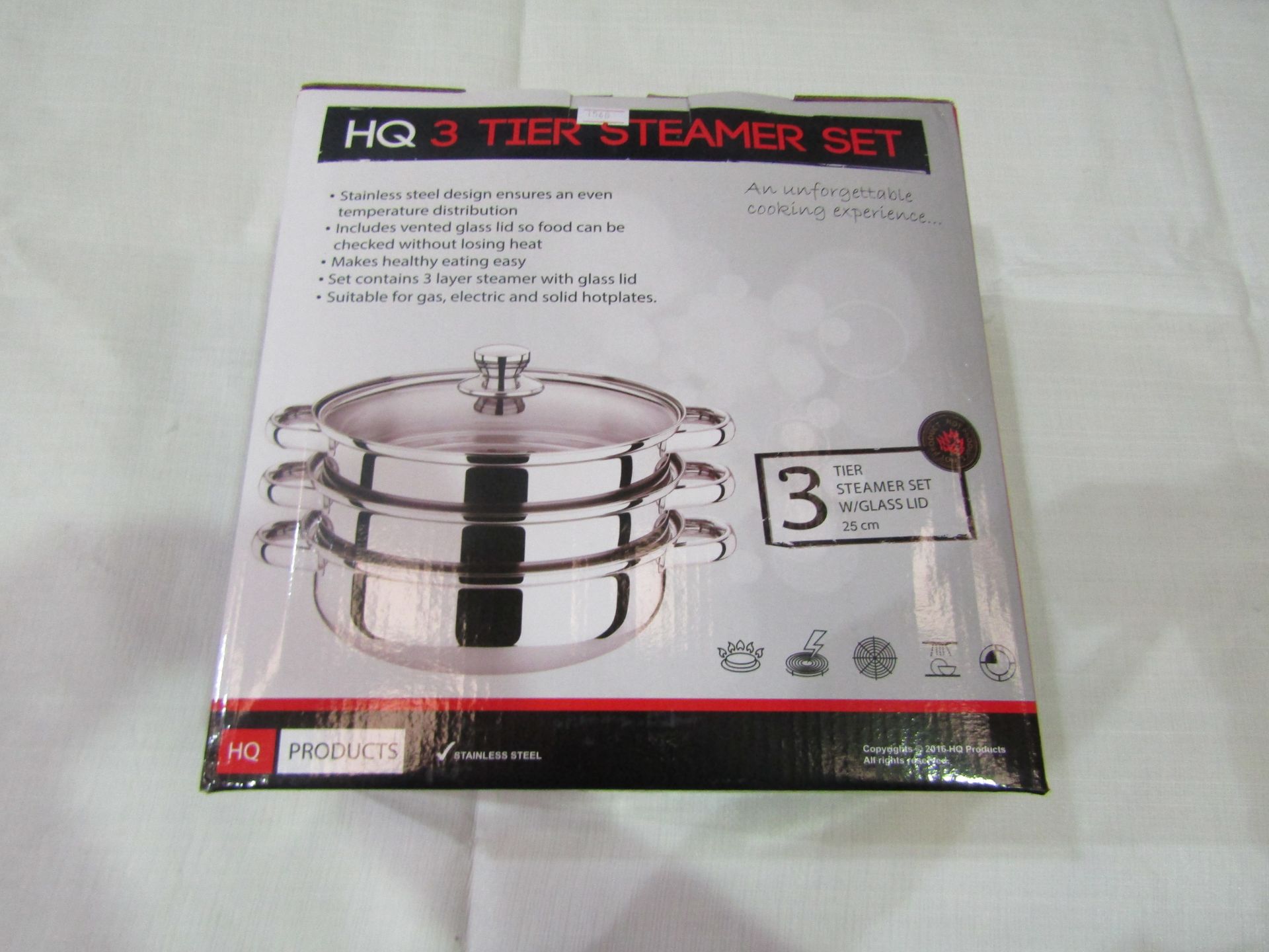 HQ 3-Tier Stainless Steel Steamer Set - Unchecked & Boxed.