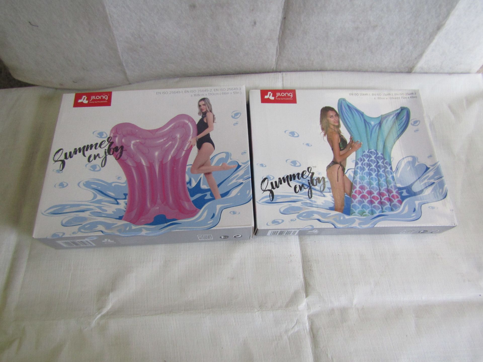 2x Items Being - 1x Jilong Pool Inflatable Mermaid Tail Mat, Size: 183x110cm - 1x Jilong Pool