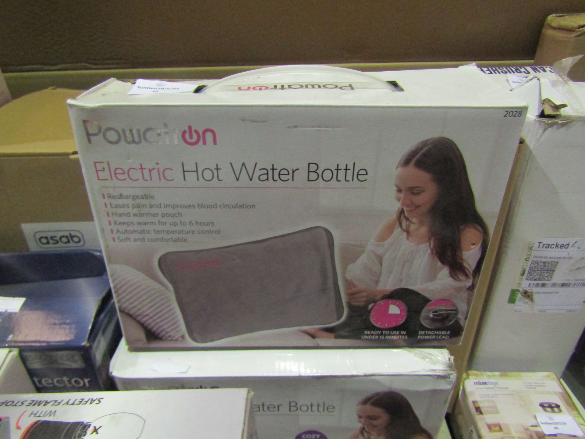 2x Powatron Electric Hot Water Bottle - Both Unchecked & Boxed.