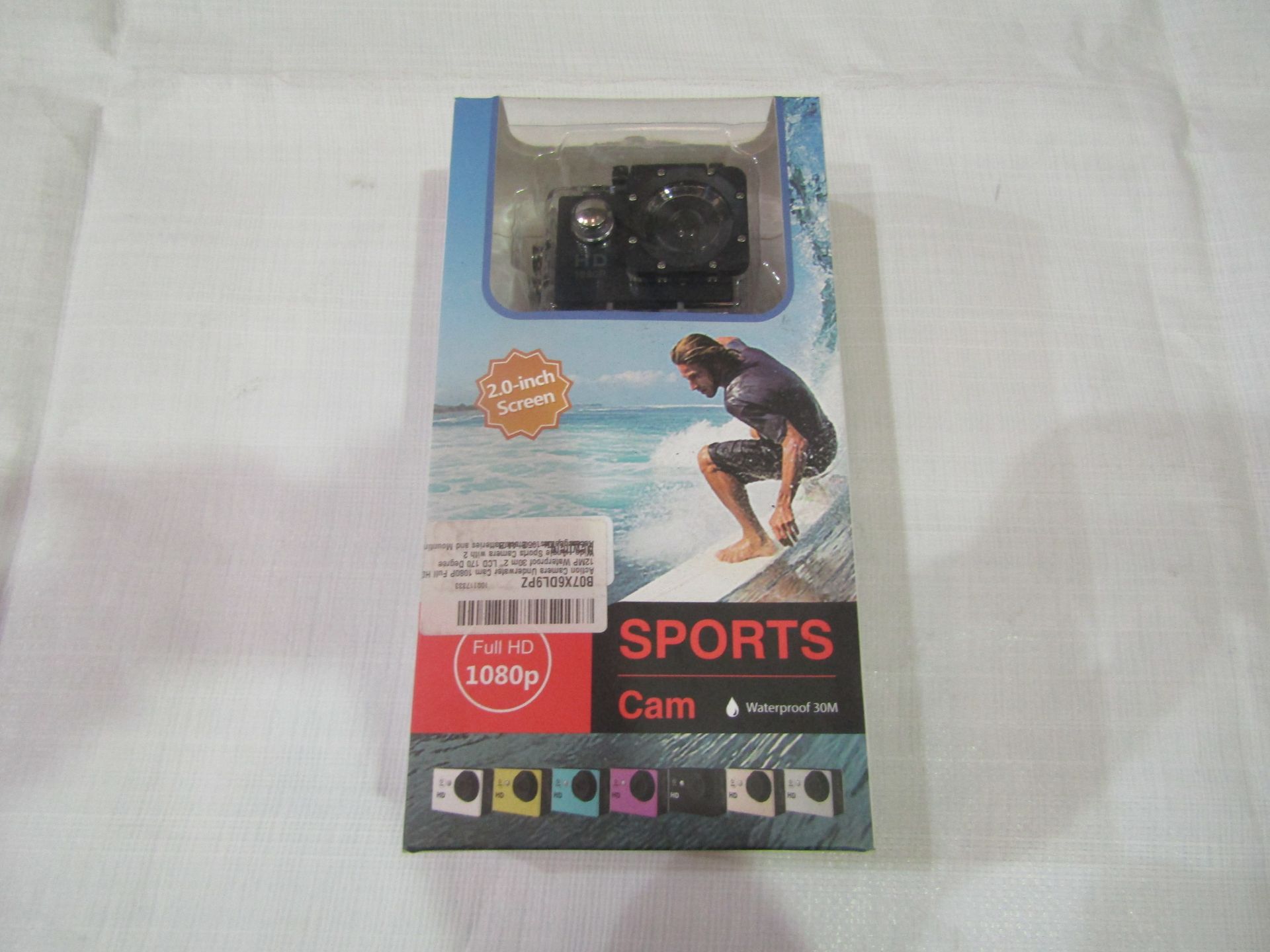 1080p Sports Camera, Waterproof To 30m, Full HD, 12mp LCD 170 Degree Wide Angle - Unchecked &