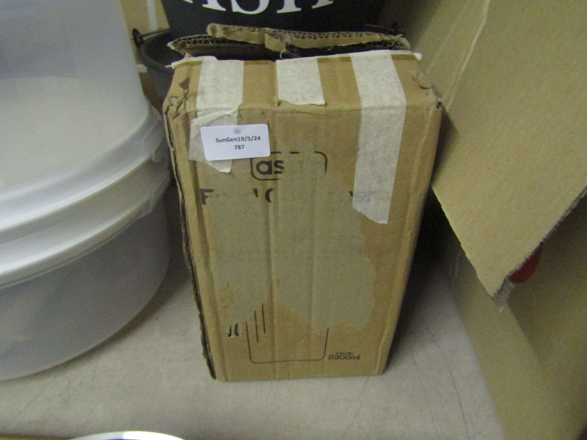 Asab Food Container For Cereal & Pet Foods, Unchecked & Boxed.