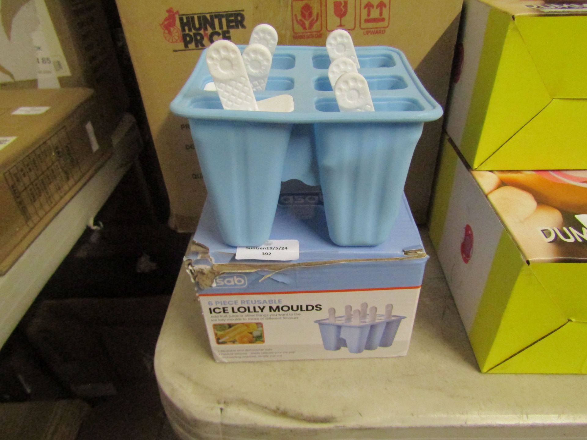 Asab 6 Piece Reusable Ice Lolly Moulds, Unchecked & Boxed.