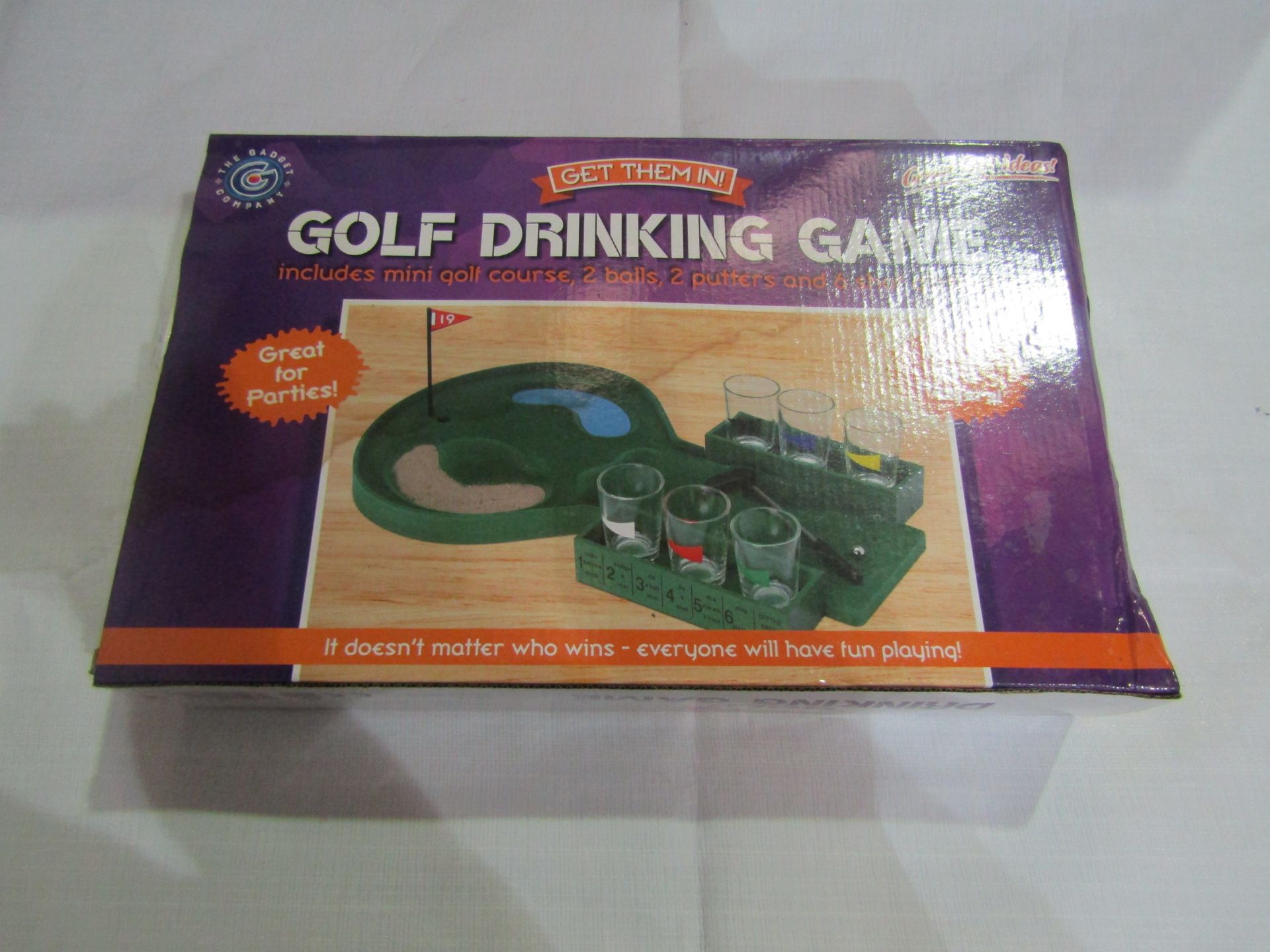 2x The Gadget Company " Get Them In " Golf Drinking Game For Up To 6 Players - Unchecked & Boxed.