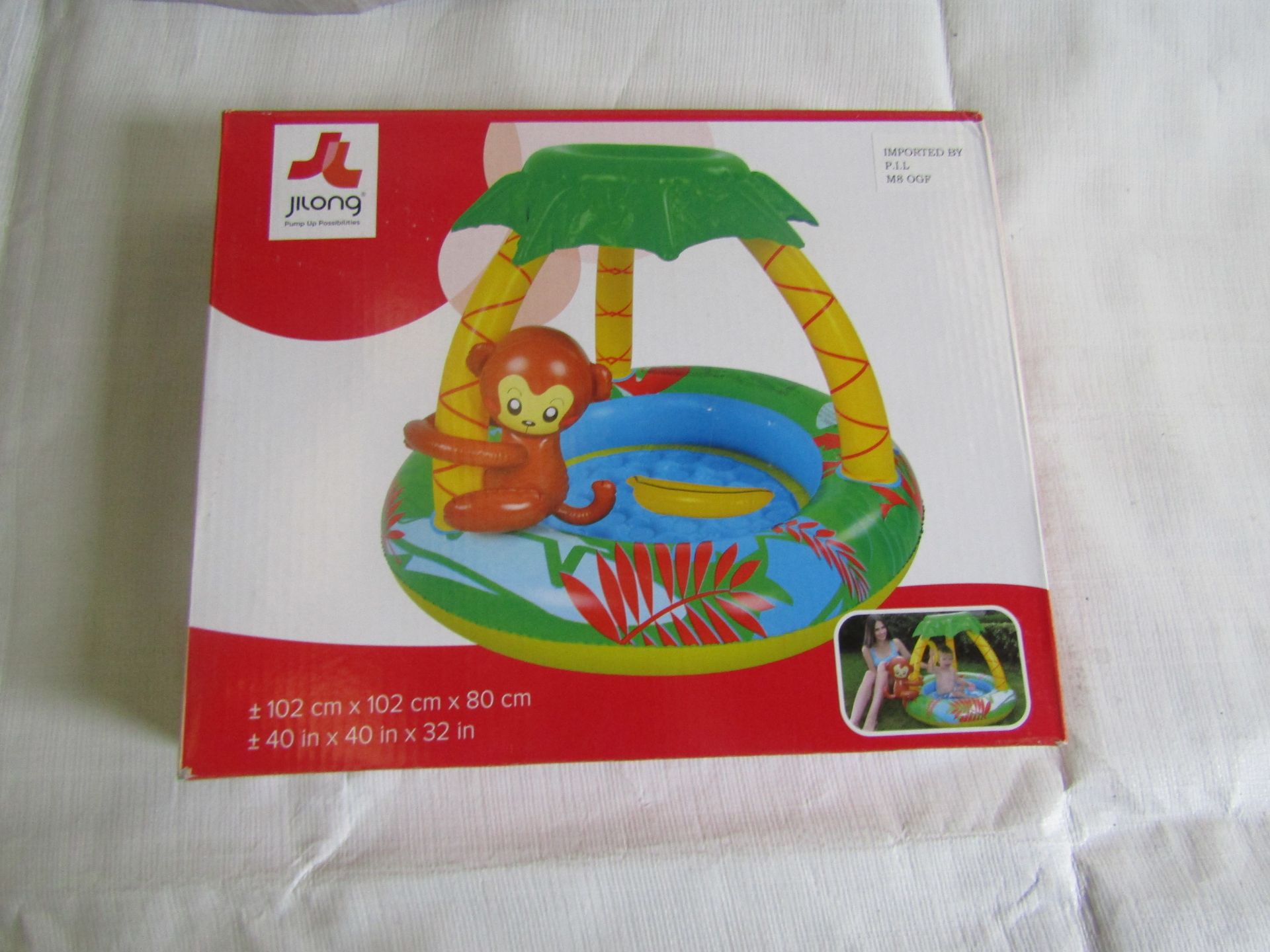 Jilong Pool Inflatable Monkey Baby Pool, Size: 102x102x80cm - Unchecked & Boxed.