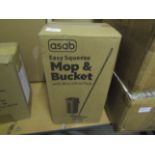 Asab Easy Squeeze Mop & Bucket With Microfibre Pads - Unchecked & Boxed.