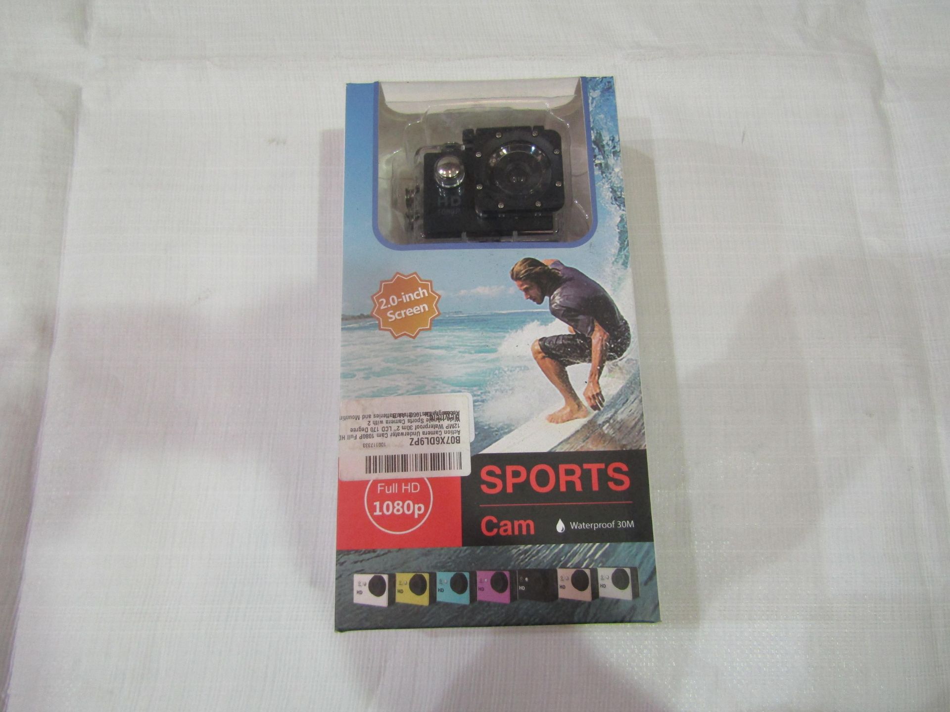 1080p Sports Camera, Waterproof To 30m, Full HD, 12mp LCD 170 Degree Wide Angle - Unchecked &
