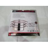 HQ 3-Tier Stainless Steel Steamer Set - Unchecked & Boxed.