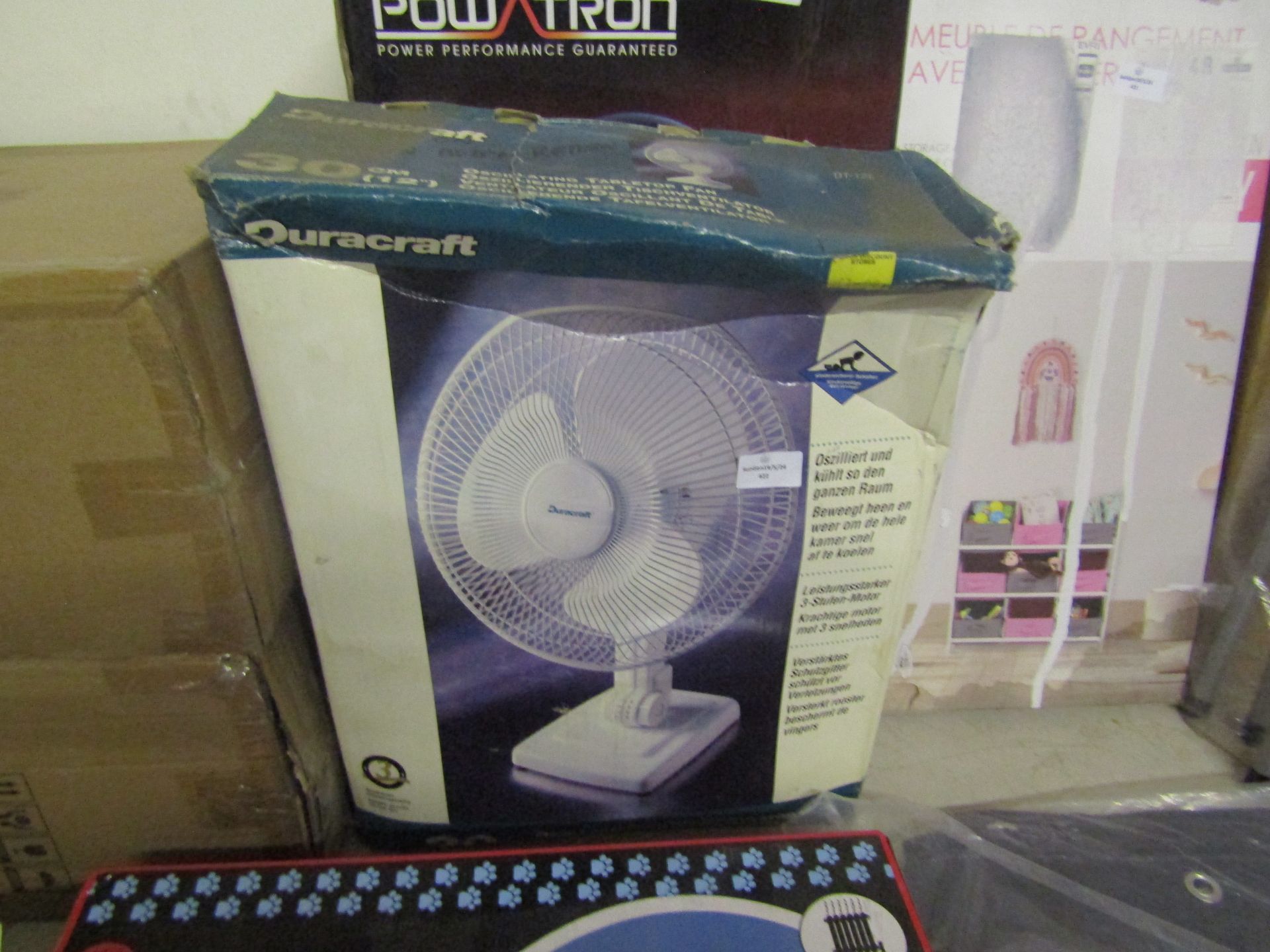 Duracraft 30cm Fan, Unchecked & Boxed.