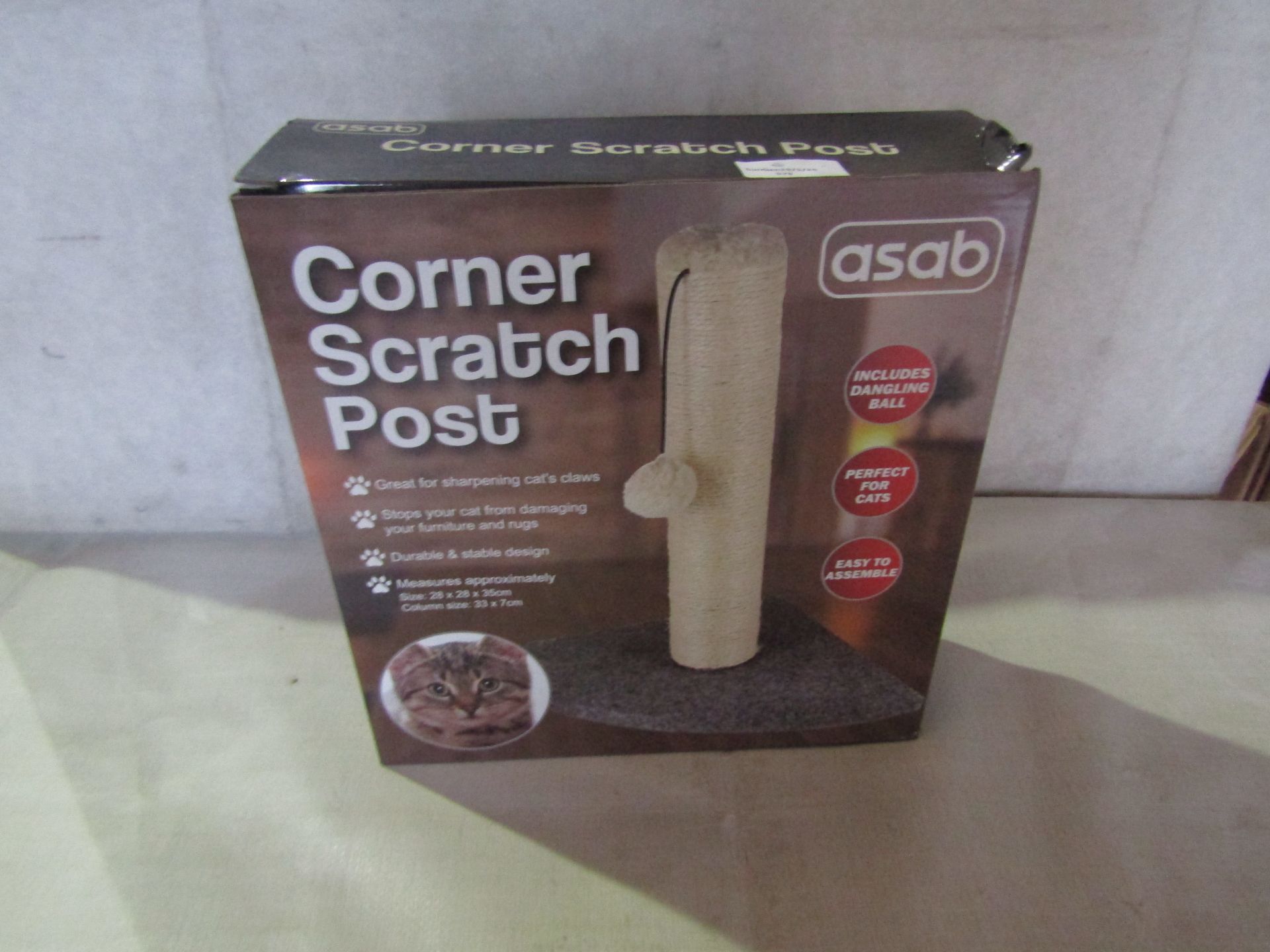 Asab Corner Scratch Post Perfect For Cats - Unchecked & Boxed.