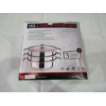 HQ 3-Tier Stainless Steel Steamer Set - Unchecked & Boxed.