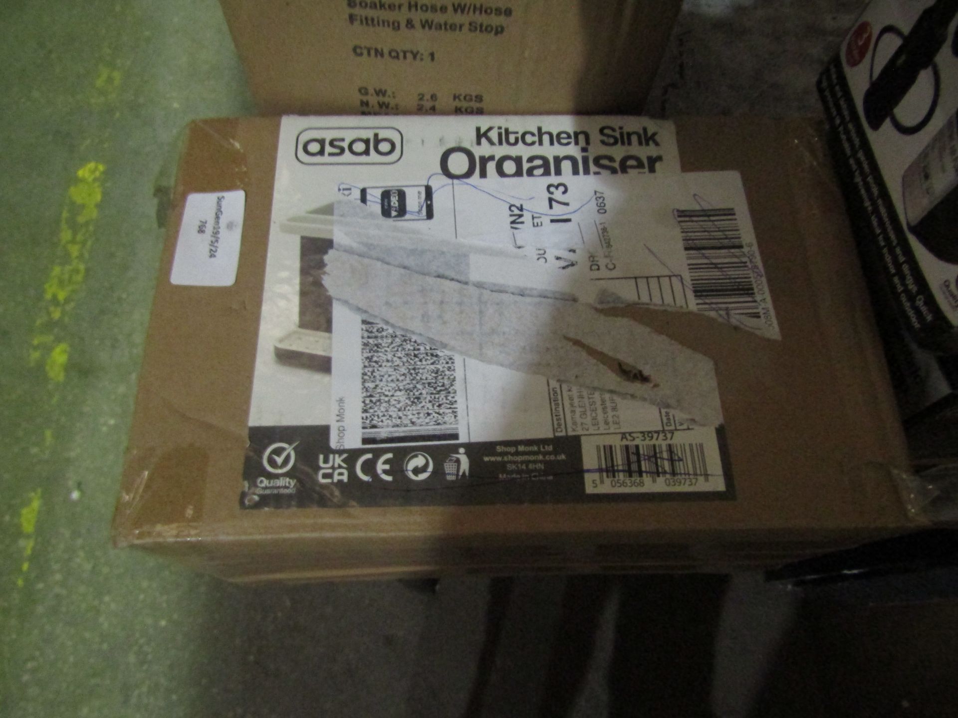 Asab Kitchen Sink Organiser - Unchecked & Boxed.