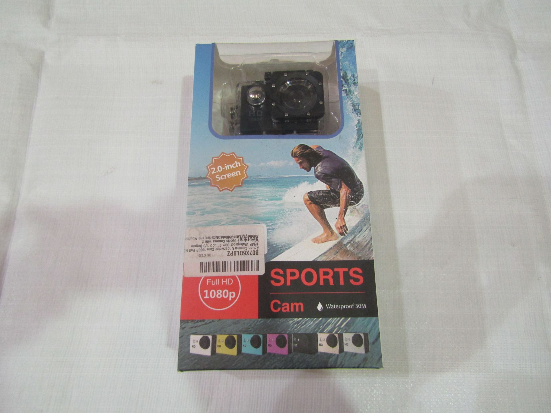 1080p Sports Camera, Waterproof To 30m, Full HD, 12mp LCD 170 Degree Wide Angle - Unchecked &