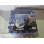 Asab Blue 9 Piece EVA Floor Mat, Shock Absorbing Helps Prevent Injury & Covers/Protects Floor, Mat