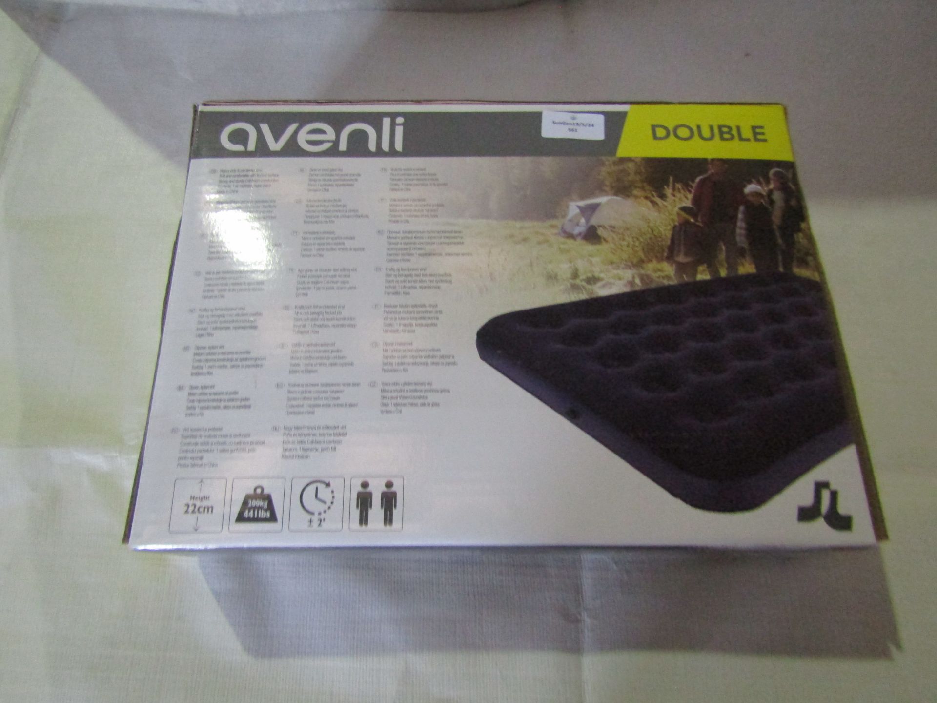 Avenil Double Flocked Air Bed, Perfect For Indoor & Ourdoor Use - Unchecked & Boxed.