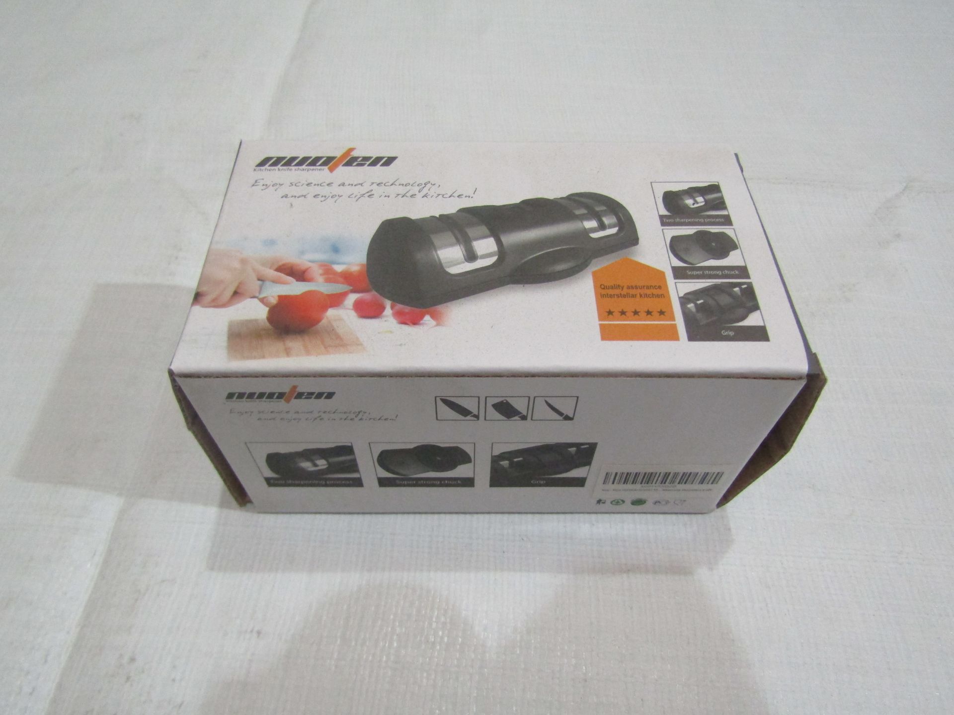 2x Nuolen Kitchen Knife Sharpener With 2 Part Sharpening Process - Good Condition & Boxed.